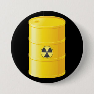 Radioactief Afval Knop Ronde Button 7,6 Cm