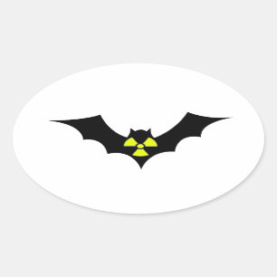 Radioactief Bat Ovale Sticker