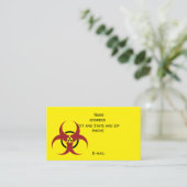 Radioactief biogevaar in rood en zwart visitekaartje (Staand voorkant)