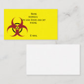Radioactief biogevaar in rood en zwart visitekaartje (Voorkant / Achterkant)