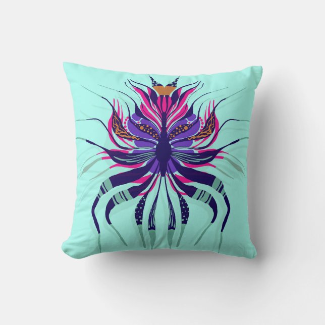  radioactief - Blauwgroen Kussen (Voorkant)