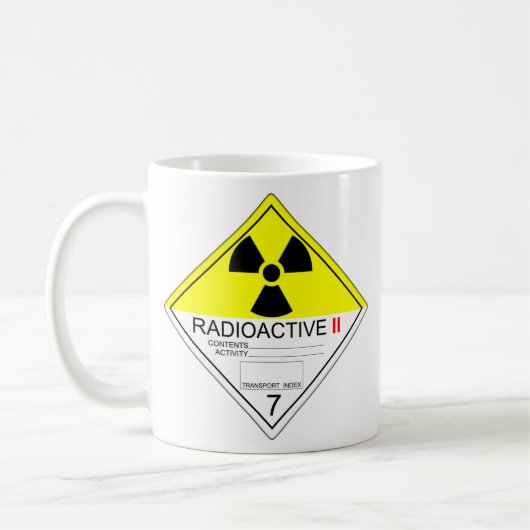 Radioactief Bord CAT 2-Mok Koffiemok (Links)