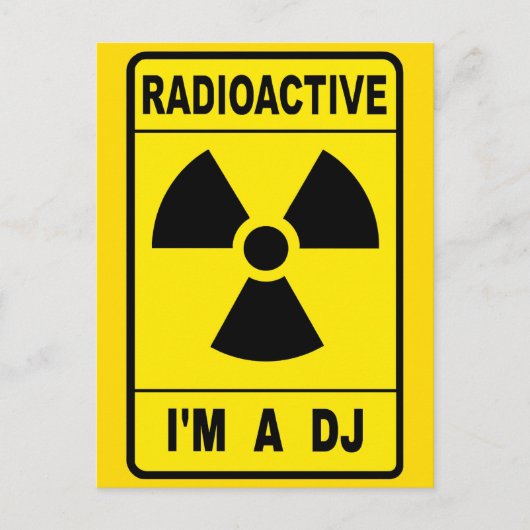 Radioactief DJ Briefkaart (Voorkant)