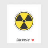 Radioactief geel waarschuwingsteken gevaarlijk sticker (Vel)