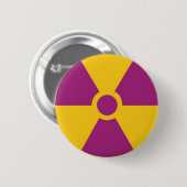 Radioactief gevaar ronde button 5,7 cm (Voorkant /achterkant)