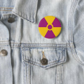 Radioactief gevaar ronde button 5,7 cm (In situ)