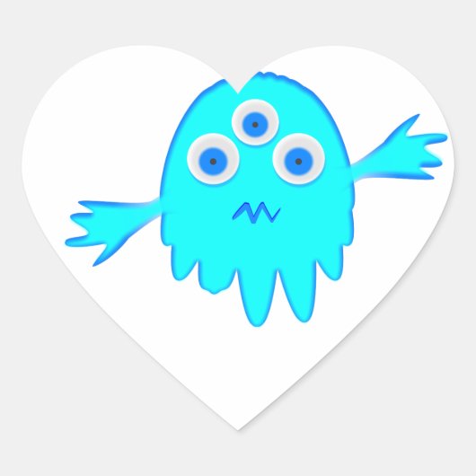Radioactief Little Monster Hart Sticker (Voorkant)