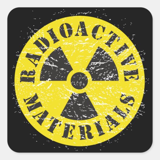 Radioactief materiaal vierkante sticker (Voorkant)
