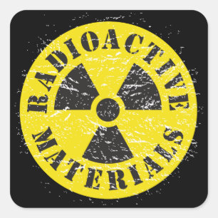 Radioactief materiaal vierkante sticker