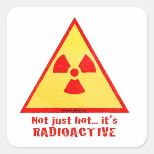 Radioactief merk vierkante sticker (Voorkant)