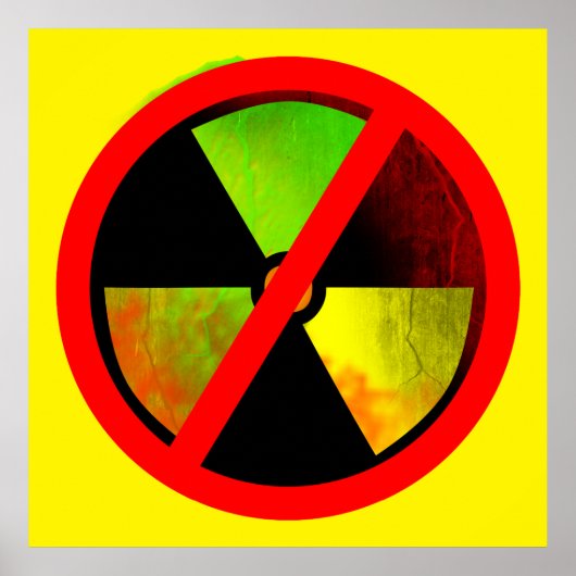Radioactief No Nukes Anti-Nuclear Poster (Voorkant)