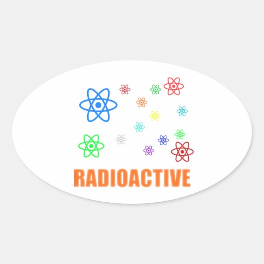 Radioactief Ovale Sticker (Voorkant)