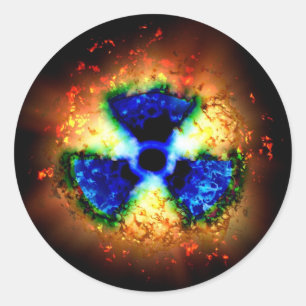 radioactief ronde sticker