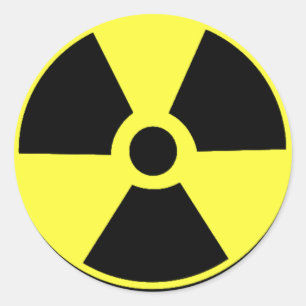 Radioactief Ronde Sticker