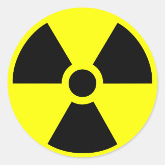 Radioactief Ronde Sticker
