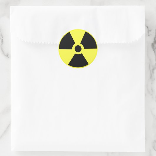 Radioactief Ronde Sticker (Tas)