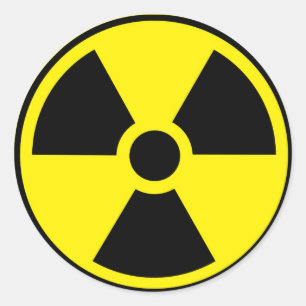 Radioactief Ronde Sticker