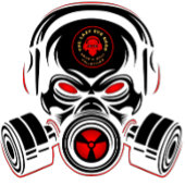 Radioactief schedelontwerp t-shirt