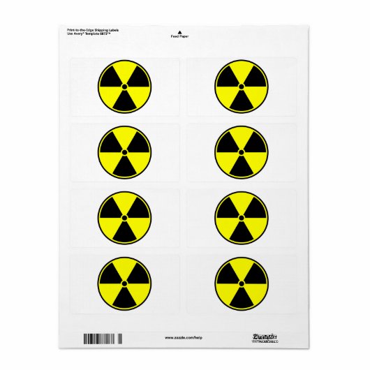 Radioactief Symbol Etiket (Full Sheet)