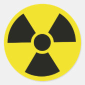 Radioactief Symbol Ronde Sticker (Voorkant)