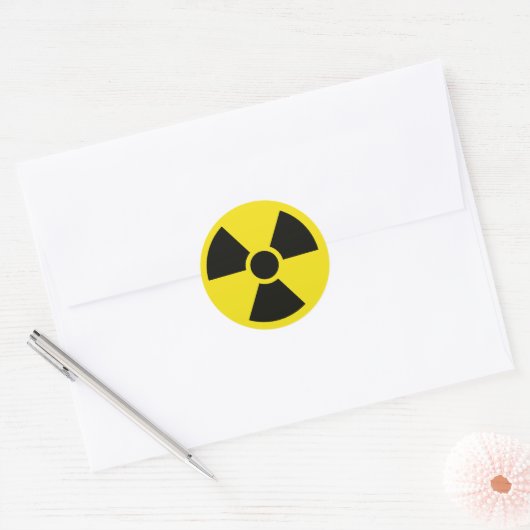 Radioactief Symbol Ronde Sticker (Envelop)