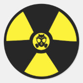 Radioactief Symbol Ronde Sticker (Voorkant)