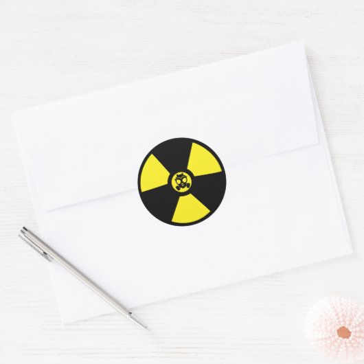 Radioactief Symbol Ronde Sticker (Envelop)