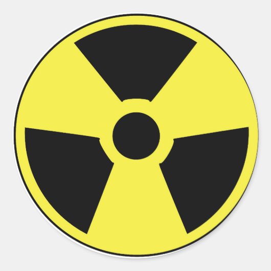 Radioactief Symbol Ronde Sticker (Voorkant)