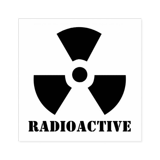 Radioactief Symbol Rubberstempel (Afrduk)