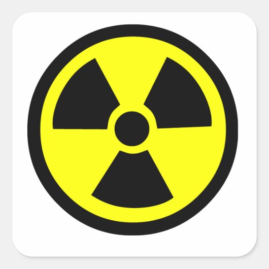 Radioactief Symbol Vierkante Sticker (Voorkant)