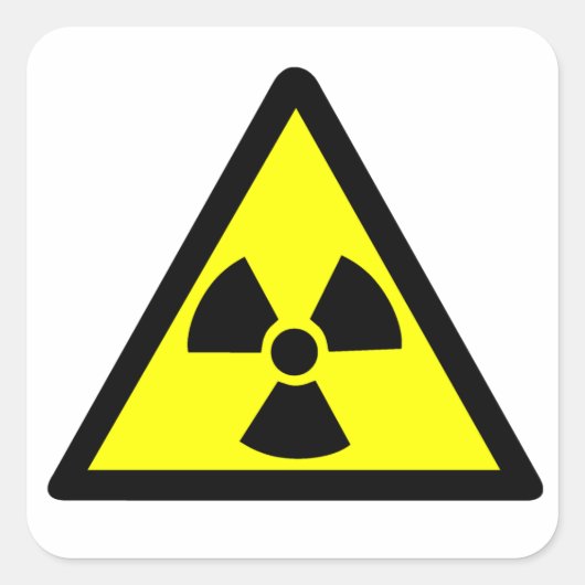 Radioactief Symbol Vierkante Sticker (Voorkant)