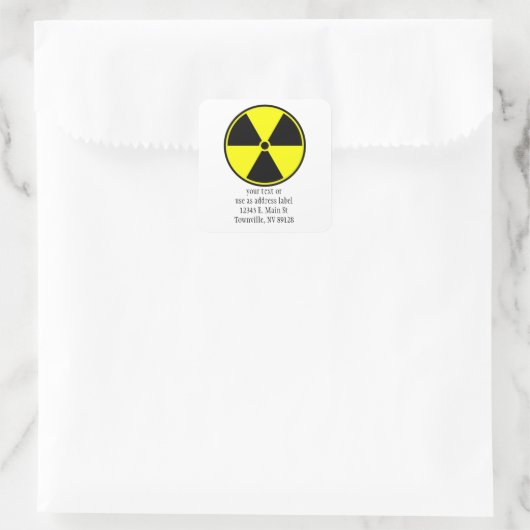 Radioactief Symbol Vierkante Sticker (Tas)