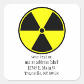 Radioactief Symbol Vierkante Sticker (Voorkant)