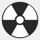 Radioactief symbool B&W Sticker (Voorkant)