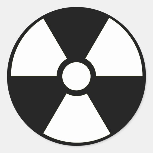 Radioactief symbool B&W Sticker (Voorkant)