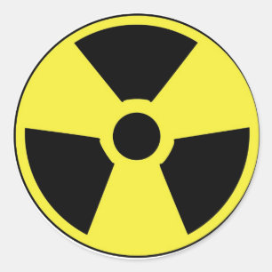 Radioactief symbool ronde sticker