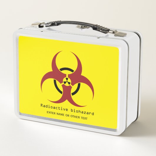 radioactief symbool rood/zwart (Achterkant)