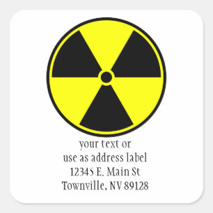 Radioactief symbool vierkante sticker