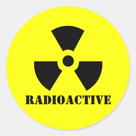 RADIOACTIEF Symbool Waarschuwing Etiket Halloween  (Voorkant)