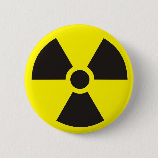 radioactief teken ronde button 5,7 cm (Voorkant)