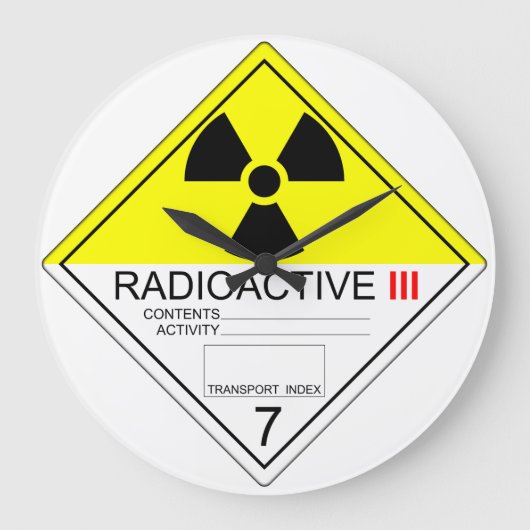 Radioactief transport Bord CAT 3 klok (Voorkant)