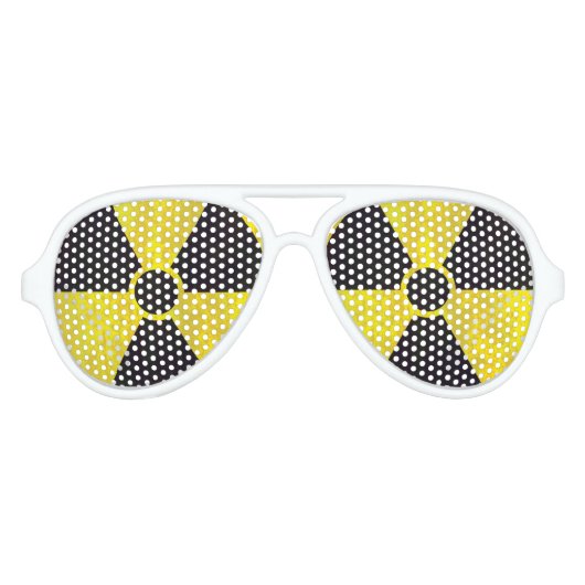 Radioactief waarschuwingssignaal | Koolgrunge Aviator Zonnebril (Voorkant)