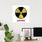 Radioactief waarschuwingssignaal | Koolgrunge Poster (Thuiskantoor)