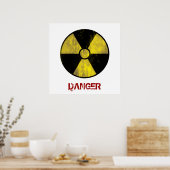 Radioactief waarschuwingssignaal | Koolgrunge Poster (Keuken)