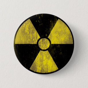 Radioactief waarschuwingssignaal Koolgrunge Ronde Button 5,7 Cm