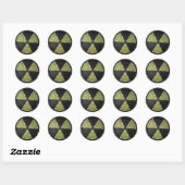 Radioactief waarschuwingssymbool ronde sticker (Vel)