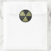 Radioactief waarschuwingssymbool ronde sticker (Tas)