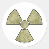 Radioactief waarschuwingssymbool ronde sticker (Voorkant)