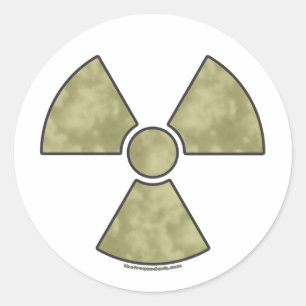 Radioactief waarschuwingssymbool ronde sticker
