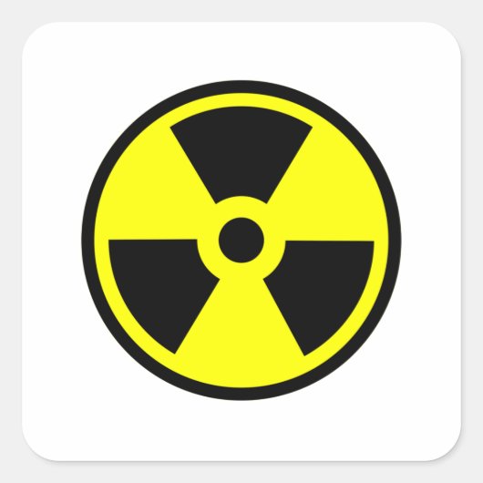 Radioactief Yellow And Black Symbol Vierkante Sticker (Voorkant)